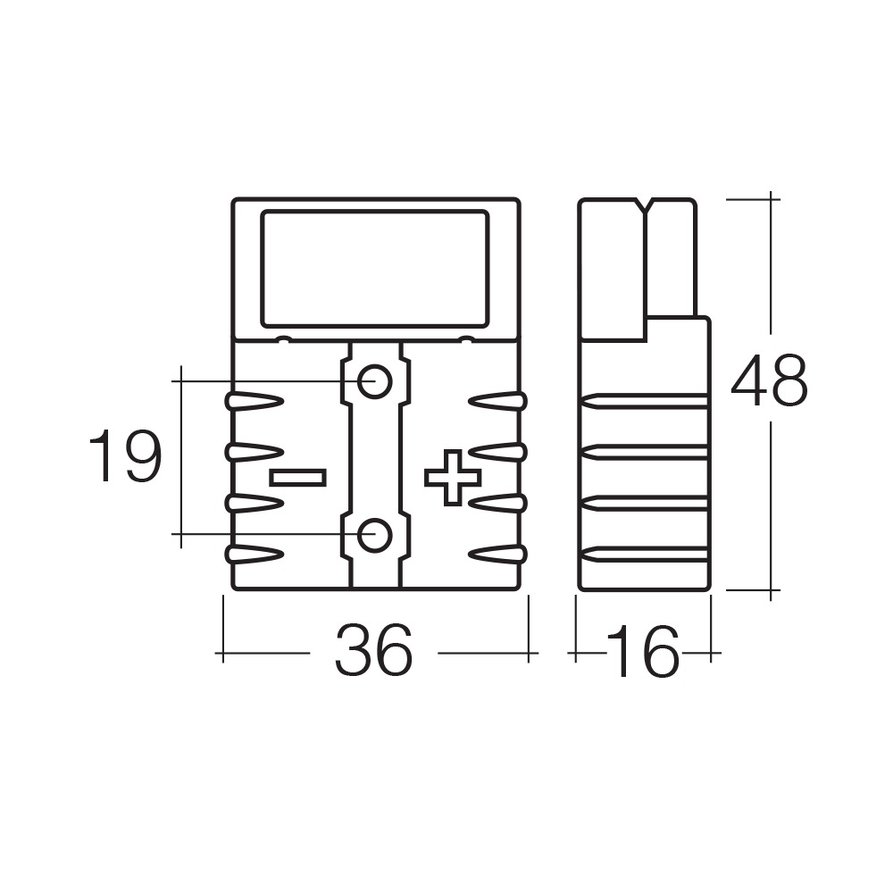 Narva Heavy Duty 50 Amp Connector Housing