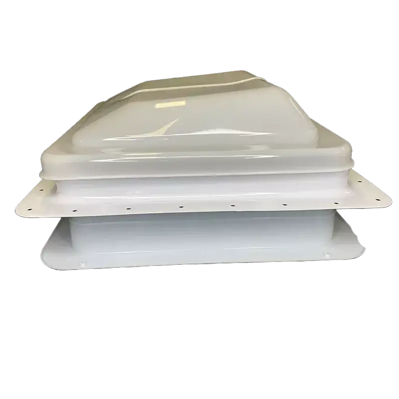 Coast RV 14x14 White Wind-Up Roof Vent With 12V FAN