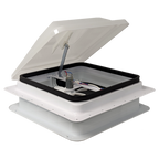 Coast RV 14x14 White Wind-Up Roof Vent With 12V FAN