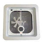 Coast RV 14x14 White Wind-Up Roof Vent With 12V FAN