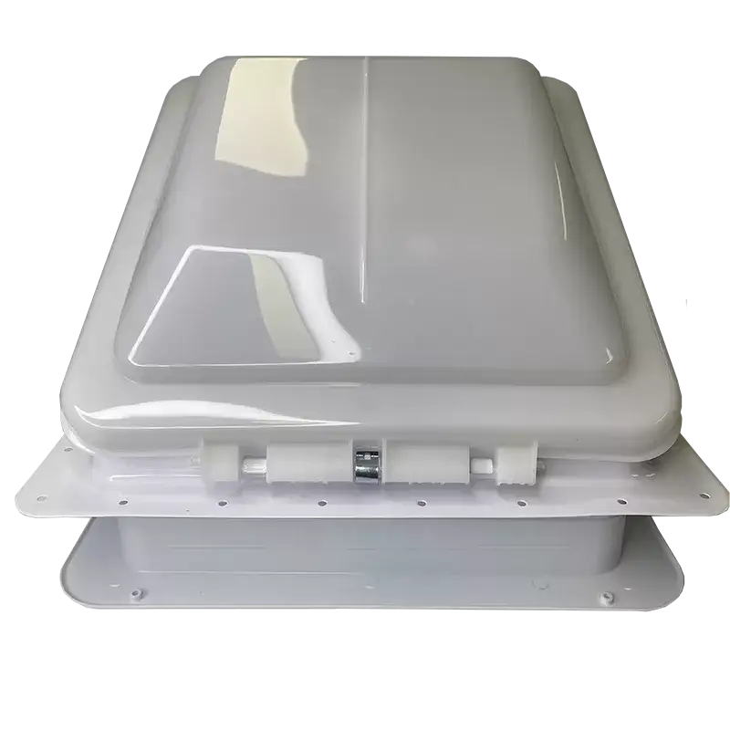 Coast RV 14x14 White Wind-Up Roof Vent With 12V FAN