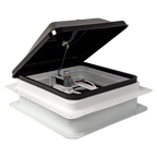 Coast RV 14x14 Black Wind-Up Roof Vent With 12V FAN & LED