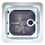 Coast RV 14x14 White Wind-Up Roof Vent With 12V FAN & LED