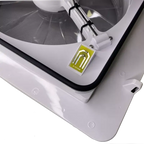 MaxxFan Plus with Thermostat, Power Lift, Rain Sensor and Remote