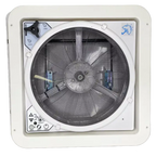 MaxxFan Plus with Thermostat, Power Lift, Rain Sensor and Remote