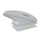 MaxxFan Deluxe with Rain Dome, Thermostat and Manual Lift