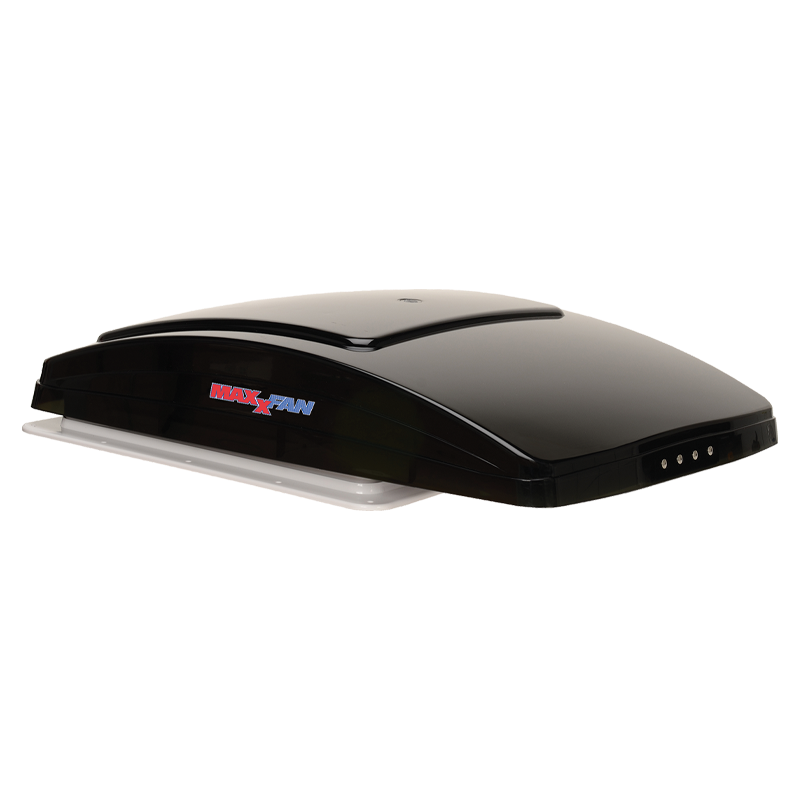 Maxxfan Deluxe - Smoke Rain Dome, T/Stat, Power Lift and Remote. 356x356mm