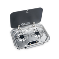 DOMETIC 2 BURNER COOKTOP FLUSH MT S/S C/W GLASS LID & 12V IGN