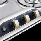 DOMETIC 3 BURNER COOKTOP FLUSH MT S/S C/W GLASS LID & 12V IGN