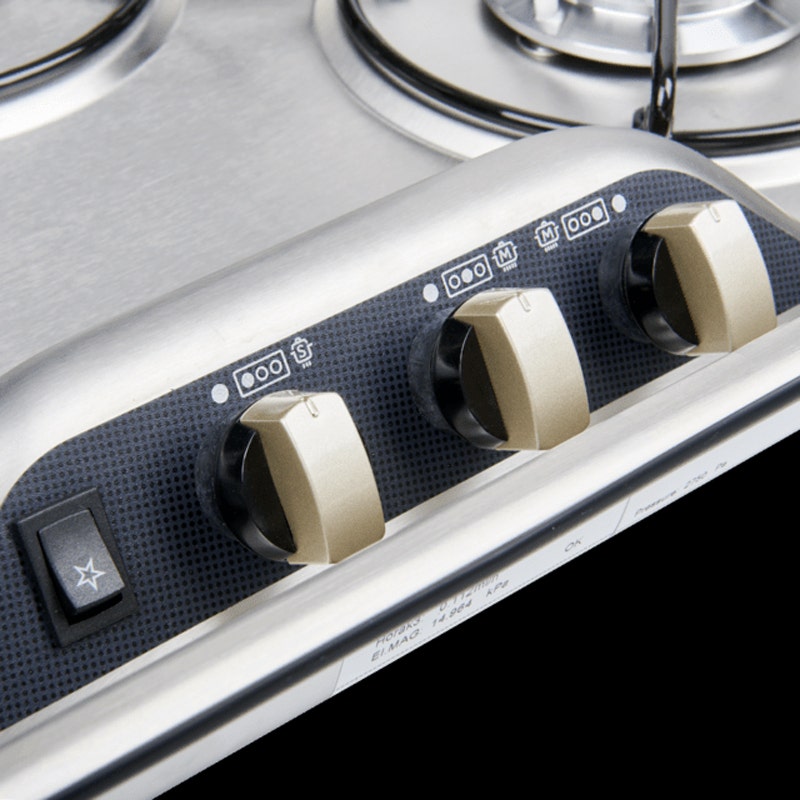 DOMETIC 3 BURNER COOKTOP FLUSH MT S/S C/W GLASS LID & 12V IGN