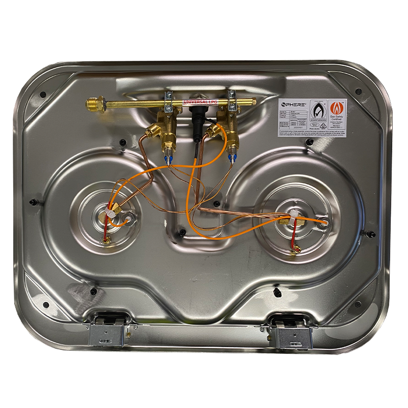 SPHERE 2BNR GAS Drop In Stove & Lid with Piezo Ignition - 480 x 370 x 50mm