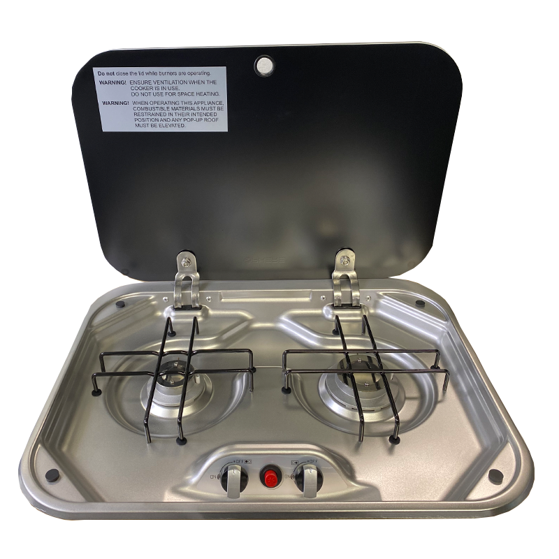 SPHERE 2BNR GAS Drop In Stove & Lid with Piezo Ignition - 480 x 370 x 50mm