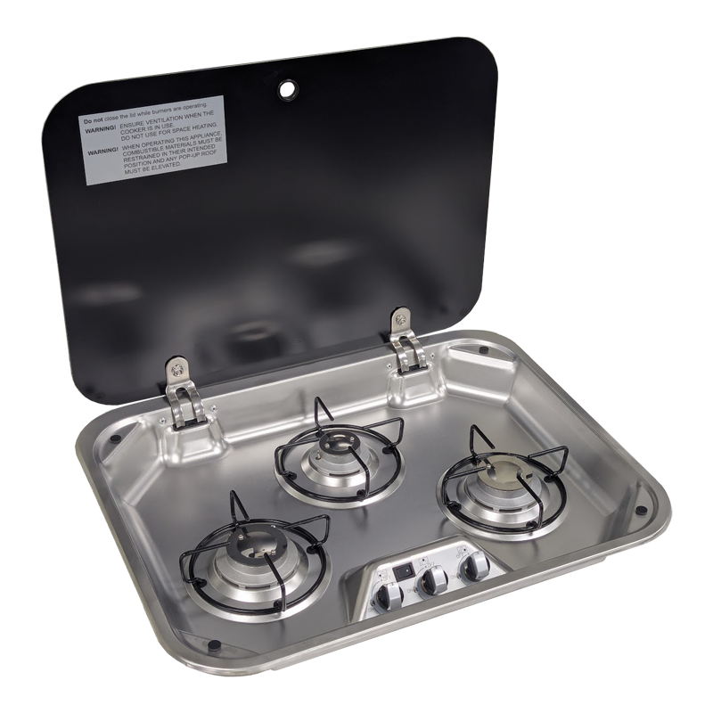 SPHERE 3BNR GAS Drop In Stove & Lid with 12V Ignition - 560 x 440 x 58mm