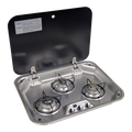 SPHERE 3BNR GAS Drop In Stove & Lid with 12V Ignition - 560 x 440 x 58mm