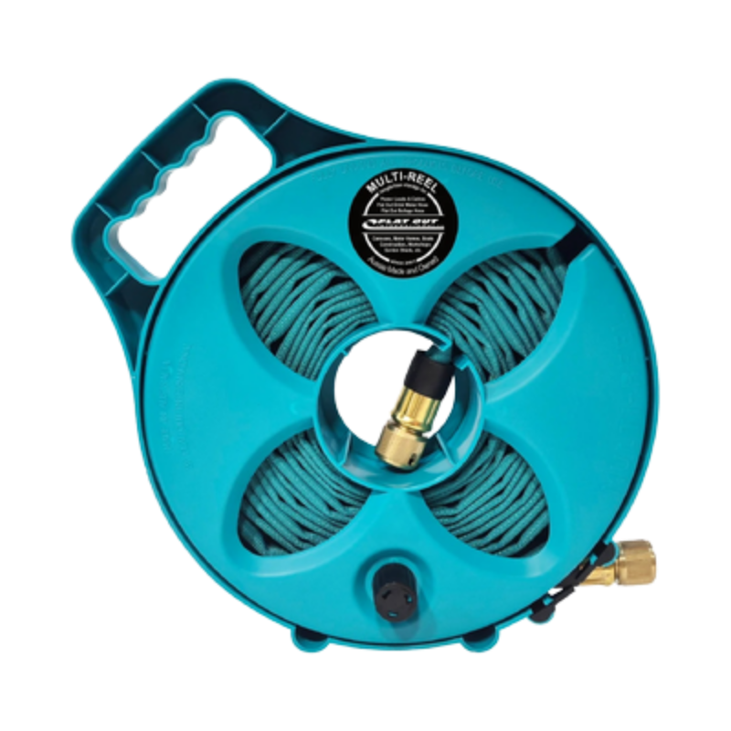 FLAT-OUT 7.5m Drink Water Hose on  Compact Multi-Reel - TEAL. C7T