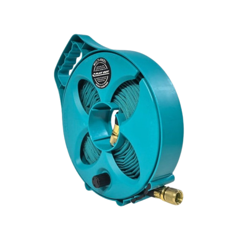 FLAT-OUT 7.5m Drink Water Hose on  Compact Multi-Reel - TEAL. C7T
