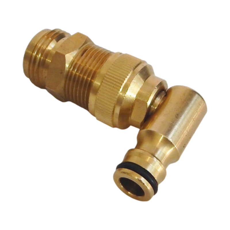 FLAT-OUT Water Inlet Thread Converter 3/4" NPT-Male to 12mm Snap-on Brass with Swiv. P5
