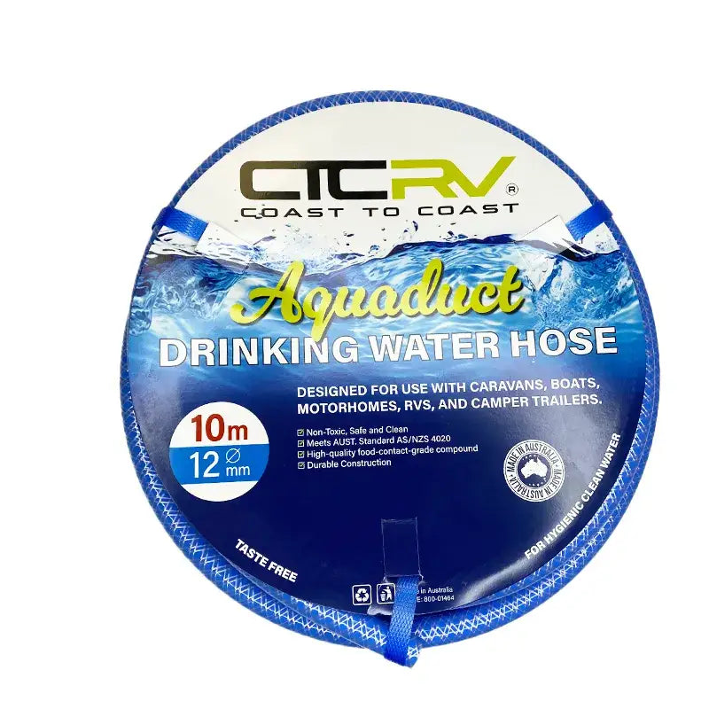 COAST RV Aquaduct 10m Blue Drinking Water Hose - 12mm
