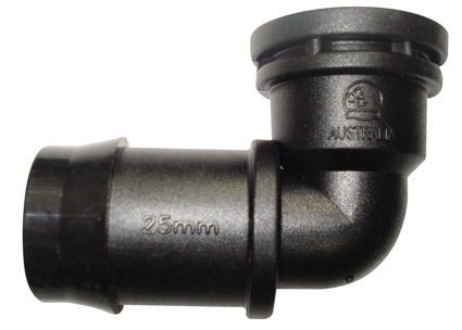 25mm Barbed X 1/2" BSP Female Threaded Elbow