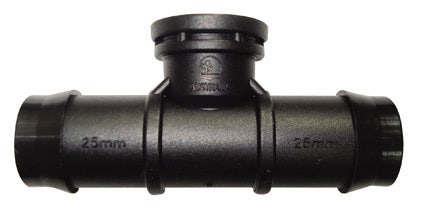 25mm Barbed x 1/2" BSP Female Threaded Tee