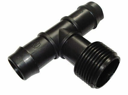 19mm Barbed x 3/4" BSP Male Threaded Tee