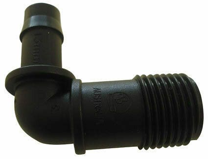 13mm Barbed x 1/2" BSP Male Threaded Elbow