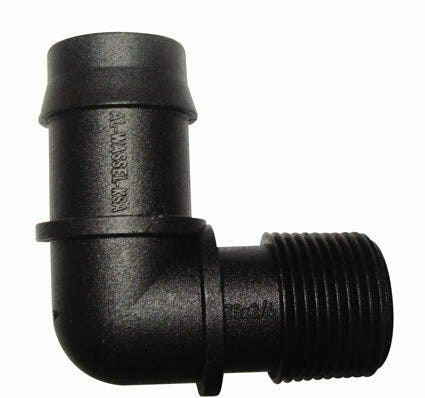 25mm Barbed x 3/4" BSP Male Threaded Elbow