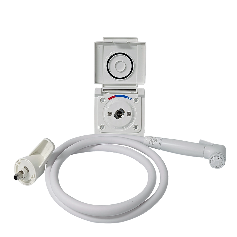 COAST RV External Camper Shower Point | White with 1.5Mtr Hose