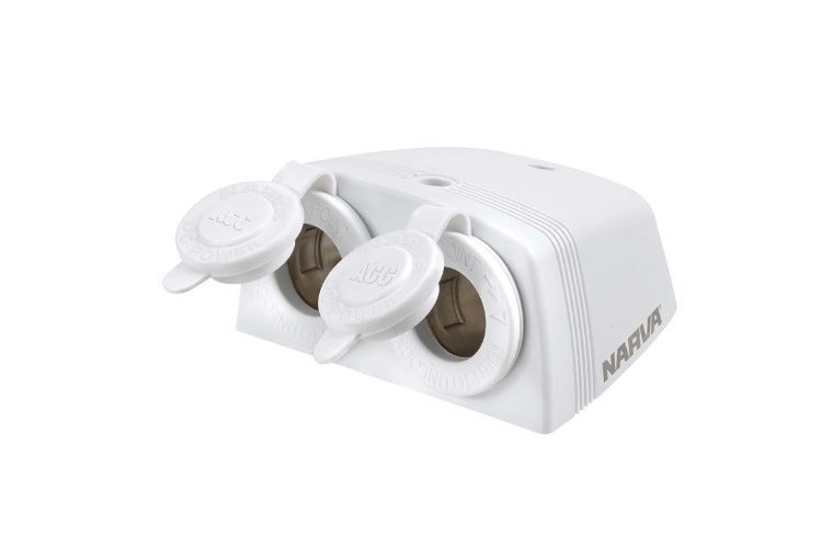 ACCESSORY SOCKET WHITE SURFACE MOUNT TWIN SOCKETS