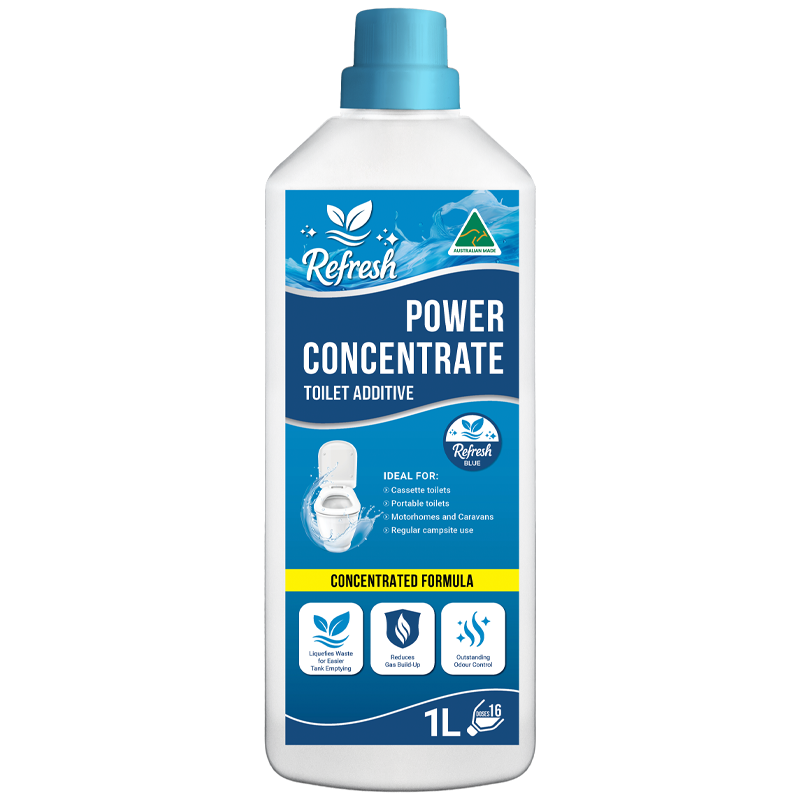 Coast RV Refresh Blue 1L Power Concentrate Toilet Additive