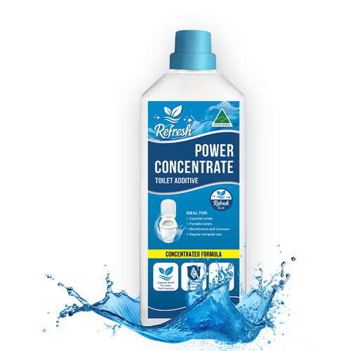 Coast RV Refresh Blue 1L Power Concentrate Toilet Additive