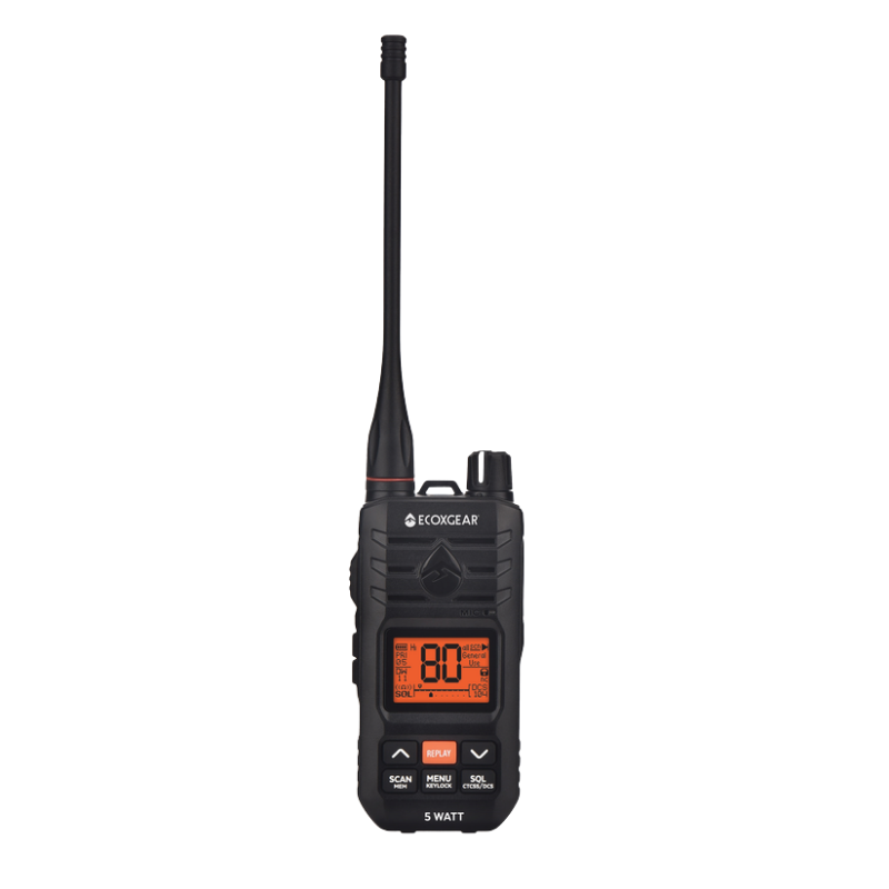 ECOXGEAR 5.0W UHF CB Handheld Radio | IP67 | Black | EXG510S