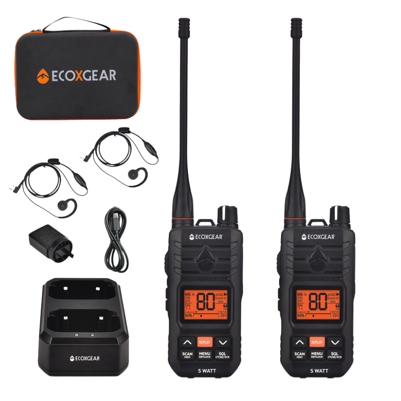 ECOXGEAR 5.0W UHF CB Handheld Radio Twin Pack | IP67 | EXG510S-2PK