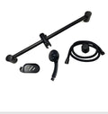 Coast BLACK Shower Rail W/Hose, Rose & Soap Dish. SRL-GB04