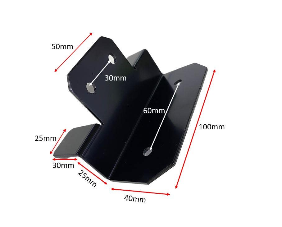 Sphere Solar Panel Mounting Bracket Kit - 4Pce Black with M6 NUT/BOLTS