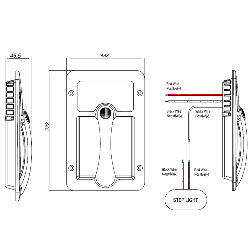 COAST RV - Replacement CAMEC Style 12V Grab Handle Entry Light | Amber & White - Chrome