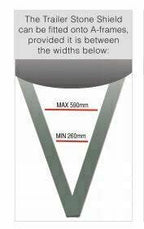 CAMPER-TRAILER Stone Shield with Mesh & Reflectors - 3PCE BLK | 1800 x 500mm