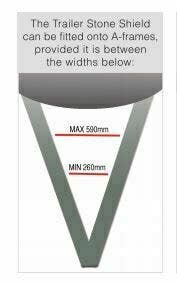 CAMPER-TRAILER Stone Shield with Mesh & Reflectors - 3PCE BLK | 1800 x 500mm