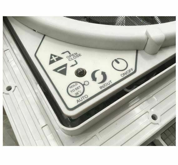 MaxxFan Deluxe with Rain Dome, Thermostat, Power Lift and Remote