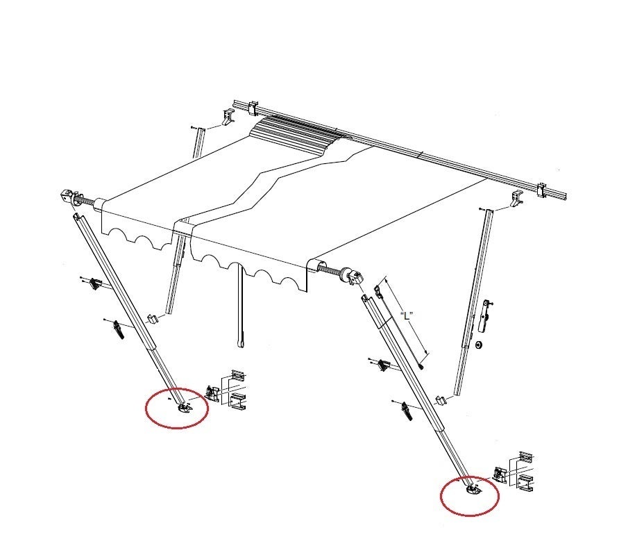 Carefree Car Port Foot For Main Inner Arm - Black