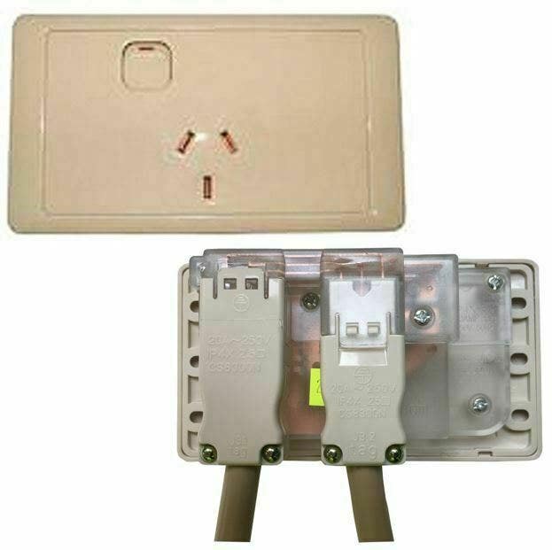 CMS SINGLE BEIGE 10AMP POWER OUTLET W/20AMP INSTALL COUPLERS. J16.1BG