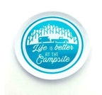 Camco Melamine Dinner Plate, Trailer/Tree Pattern