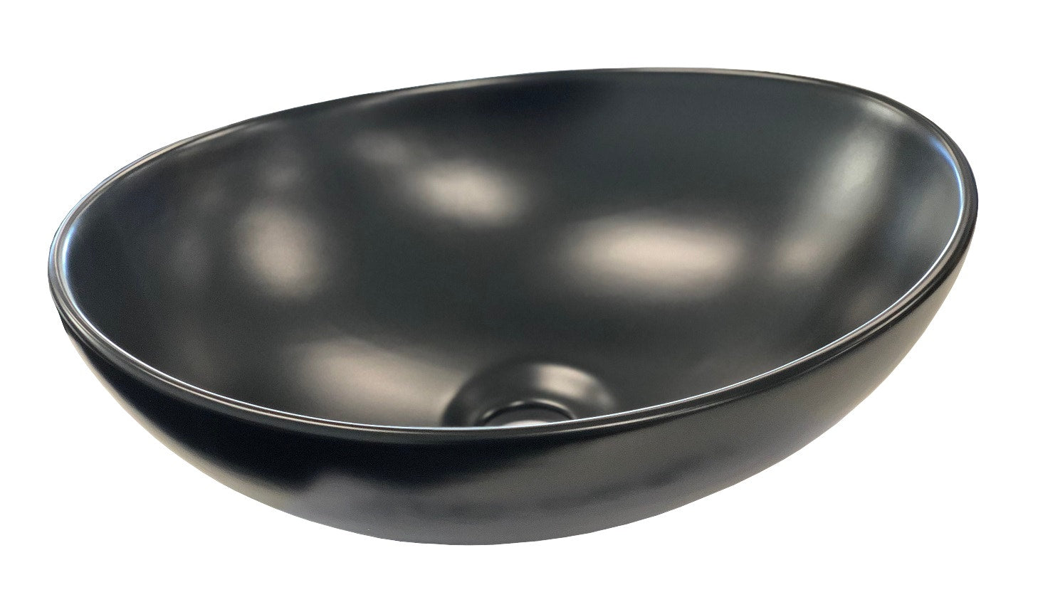 Matt Black Oval Ceramic Bathroom Basin