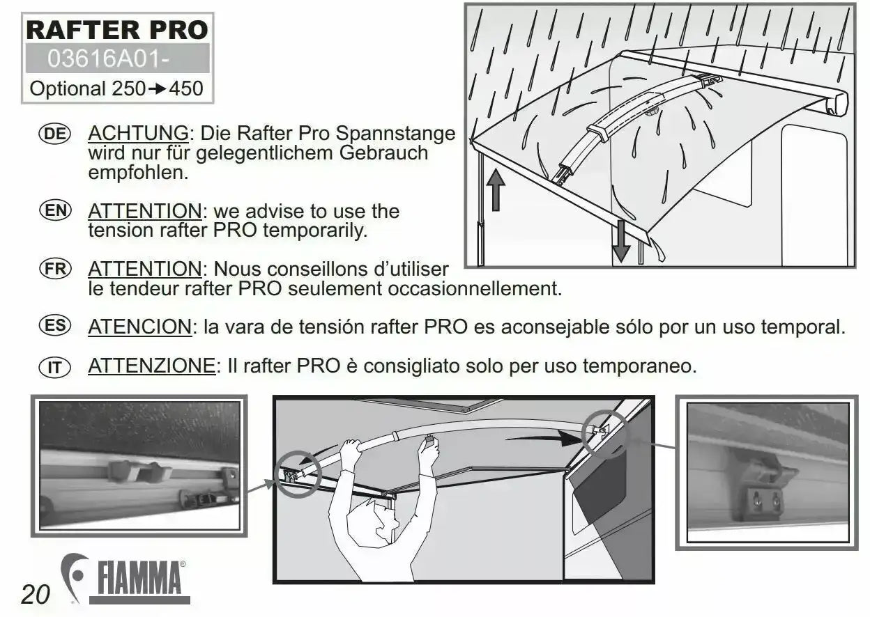 Fiamma Curved Centre Rafter Pro