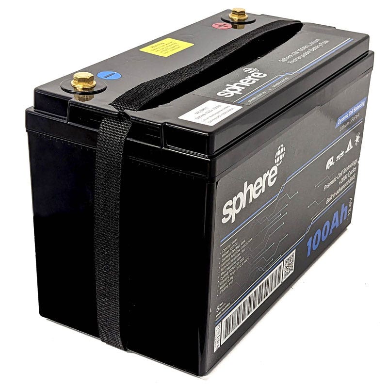 Sphere 12V 200AH Lithium Rechargeable Prismatic Battery