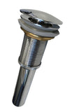 Chrome Push Button Waste for White Ceramic Basins