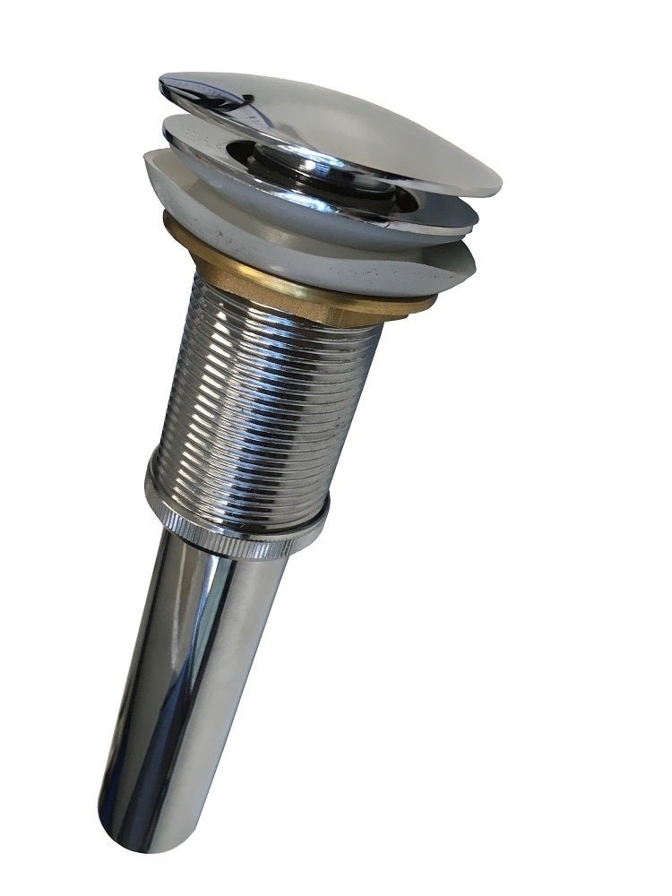 Chrome Push Button Waste for White Ceramic Basins