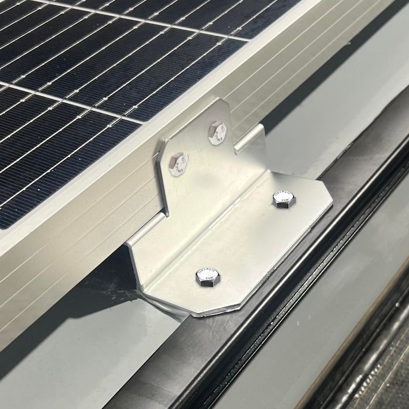 Sphere Solar Panel Mounting Bracket Kit - 4Pce Silver with M6 NUT/BOLTS