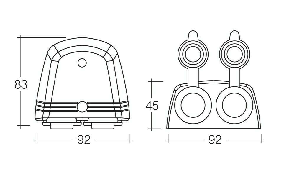 ACCESSORY SOCKET WHITE SURFACE MOUNT TWIN SOCKETS