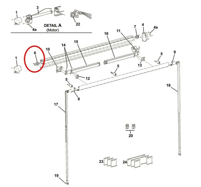 Freedom L/H Roller Tube End Plug